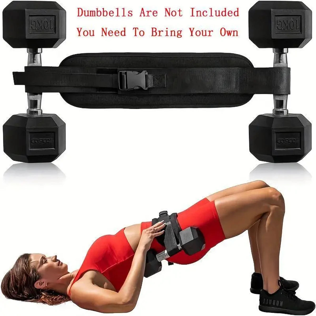 Valour Fit adjustable weighted waist belt for home workouts, featuring a padded strap and adjustable weights for strength training.