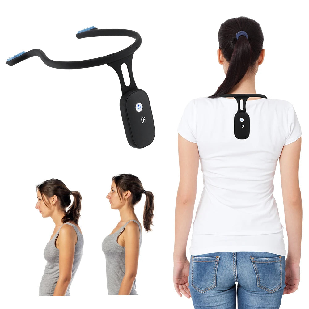 Valour Fit smart posture training device with real-time alerts, showing a sleek posture support wearable on a person's back.