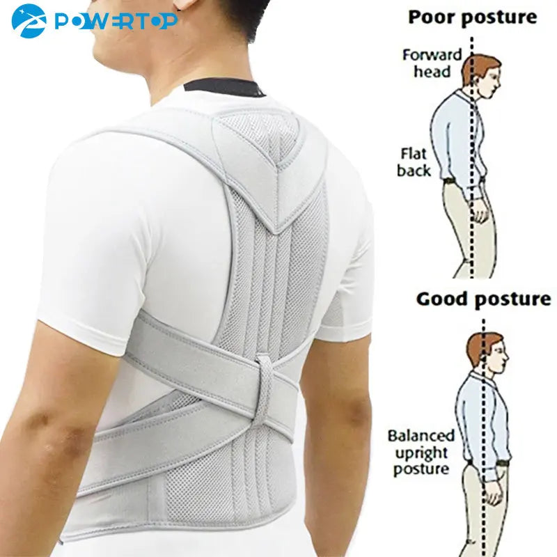 Valour Fit adjustable posture corrector for men and women, supporting back and shoulder alignment with comfortable straps.