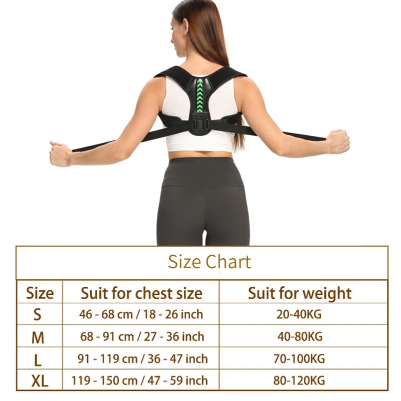 Valour Fit adjustable posture support belt for back and shoulders, shown on a person wearing the ergonomic support device.