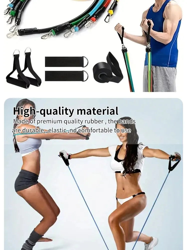 11-Piece Resistance Band Set for Home & Gym Workouts