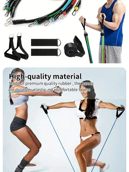 11-Piece Resistance Band Set for Home & Gym Workouts
