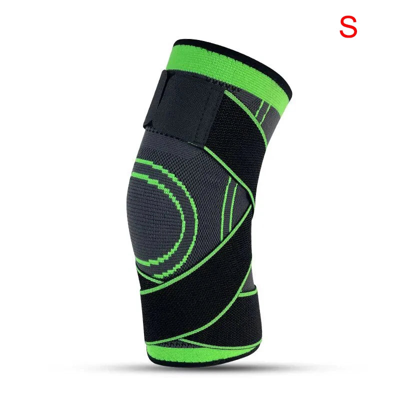 Valour Fit adjustable knee compression sleeve for running and sports, showing a close-up of the supportive knee support on a sports athlete.