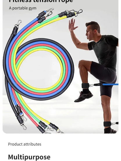 11-Piece Resistance Band Set for Home & Gym Workouts