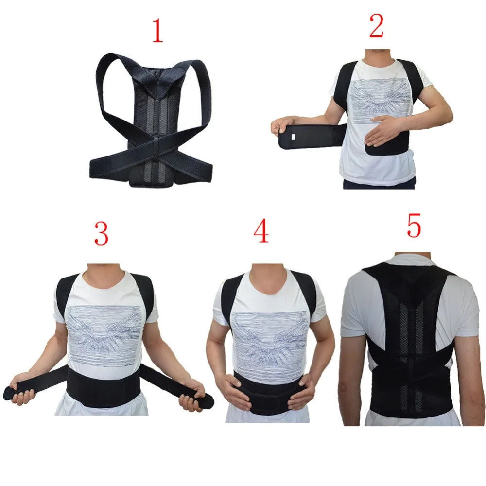Adjustable Back & Lumbar Posture Support Brace