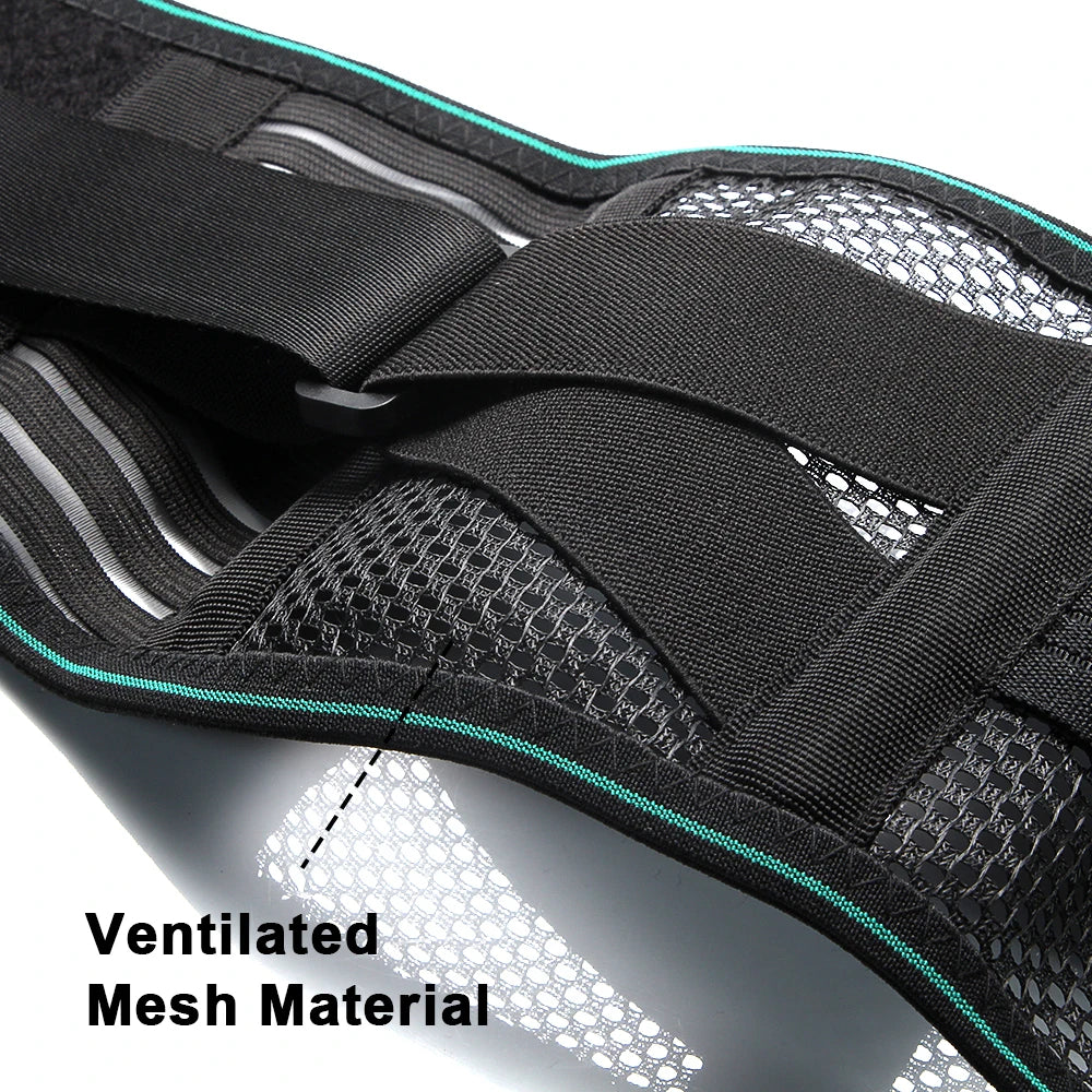 Valour Fit adjustable lower back support belt with four steel stays, designed for lumbar and back pain relief.