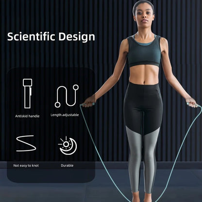 Valour Fit adjustable speed jump rope for cardio and boxing training, with cushioned handles and durable rope for effective workouts.
