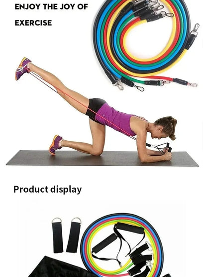 11-Piece Resistance Band Set for Home & Gym Workouts