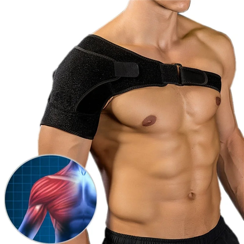 Valour Fit adjustable shoulder support brace for sports and training, designed to provide stability and comfort during physical activity.
