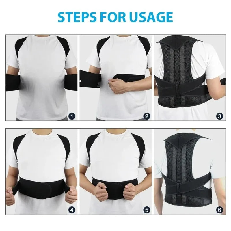 Adjustable Posture Support Vest for Back & Shoulders - Valour Fit