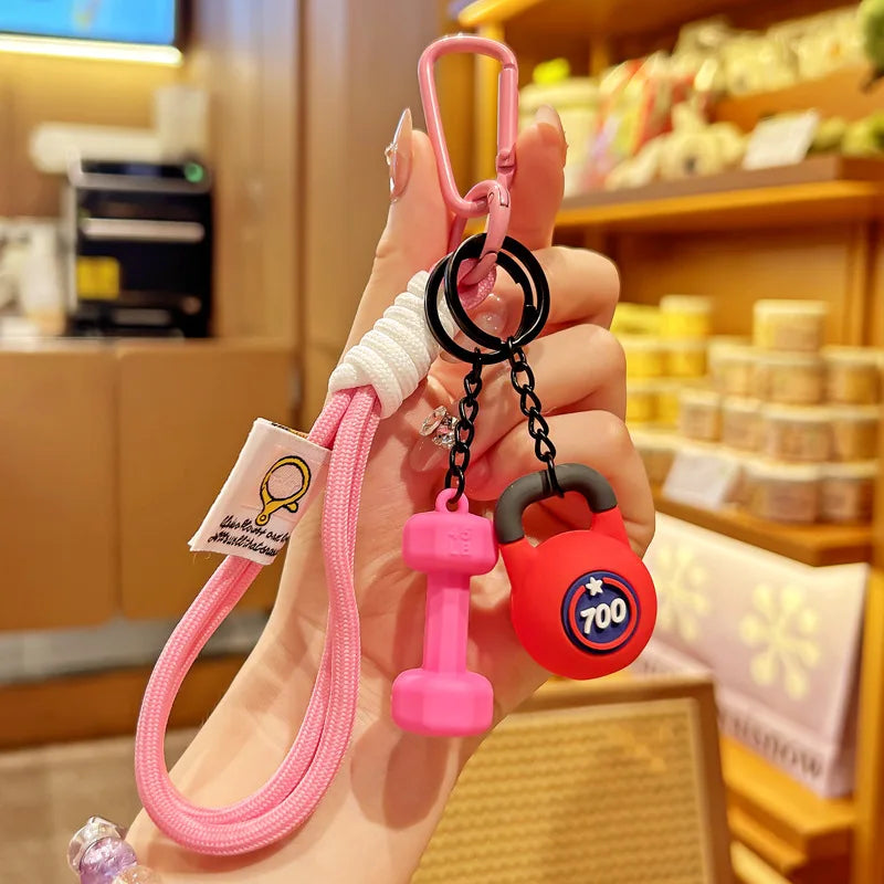 Valour Fit fitness keychain with D-shaped clip for gym bags, durable fitness accessory for secure key or small item attachment.