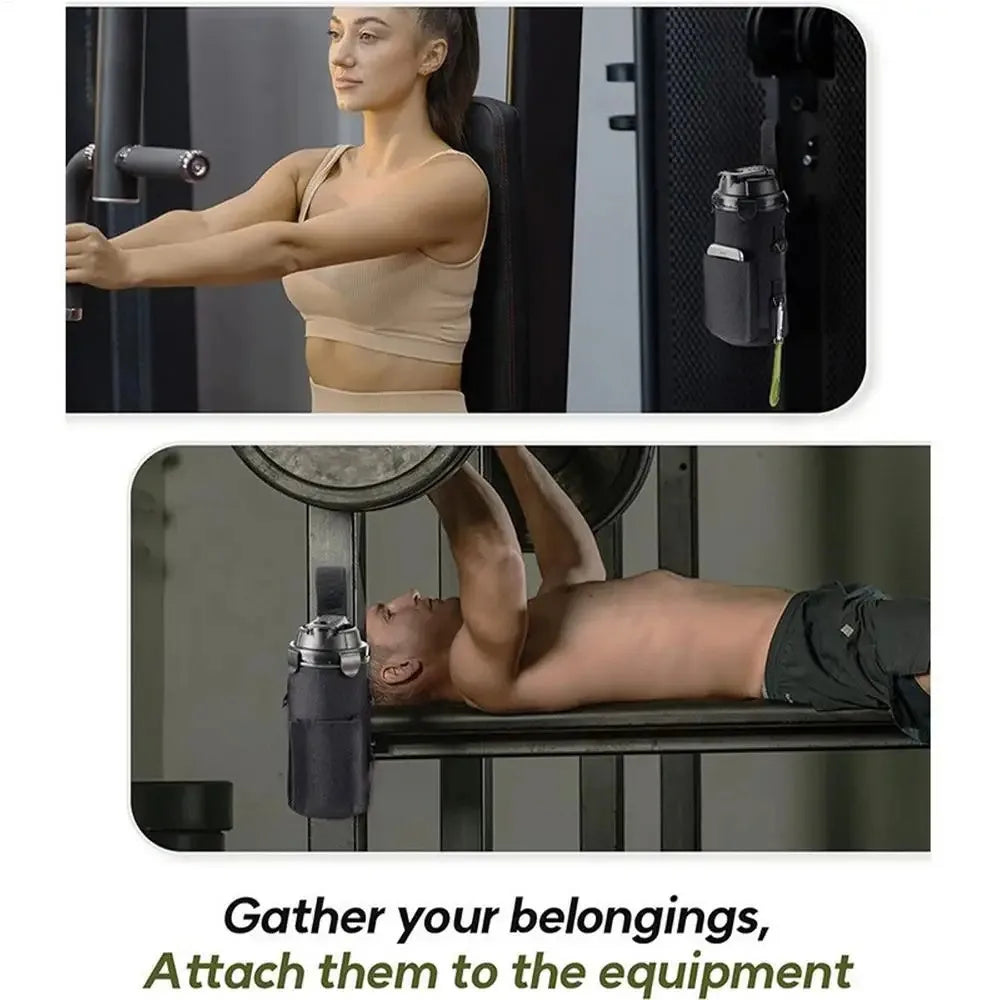 Valour Fit magnetic water bottle carrier bag for gym and outdoor hydration, featuring adjustable strap and durable design.