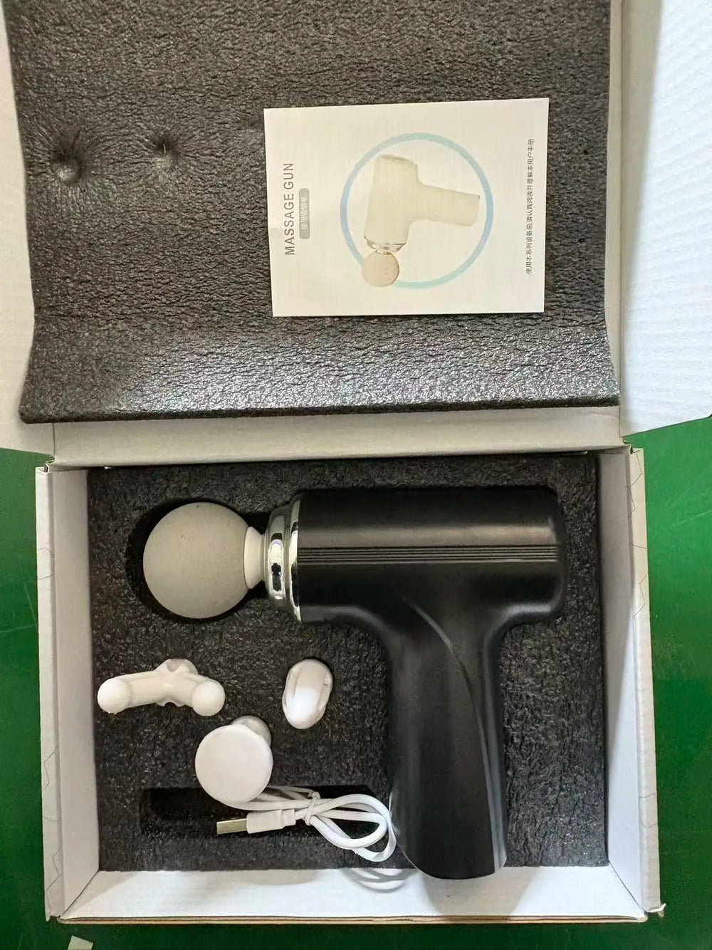 Portable Percussion Massage Gun with 4 Heads & LED Display