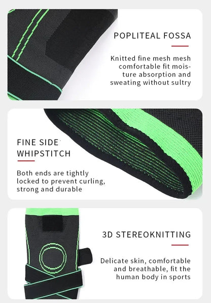 Adjustable Knee Compression Sleeve with Straps