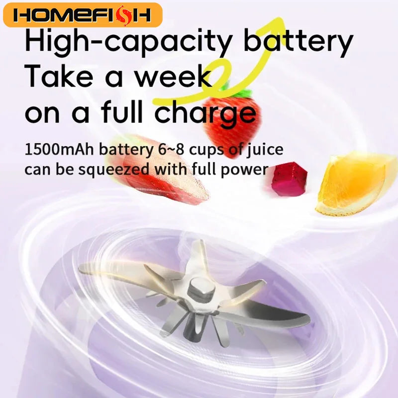 Portable USB Rechargeable Mini Blender for Smoothies & Protein Shakes