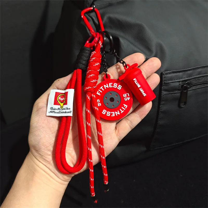 Valour Fit fitness keychain with D-shaped clip for gym bags, durable fitness accessories for convenient workout gear access.
