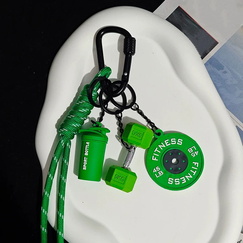 Valour Fit fitness keychain with D-shaped clip for gym bags, durable fitness accessories for secure key and item attachment