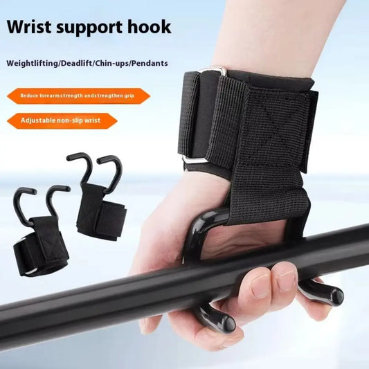 Weightlifting Hooks with Adjustable Wrist Support – 2 Piece Set