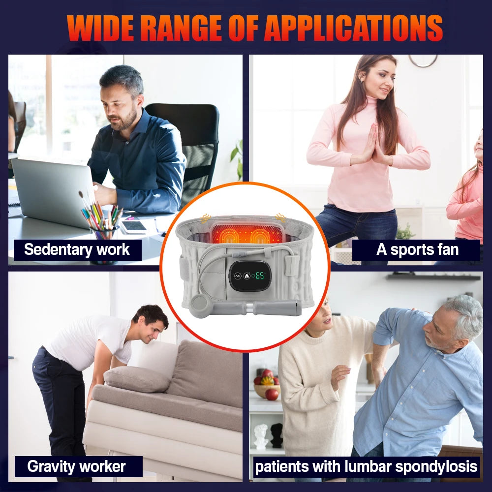 Rechargeable Heated Lumbar Support & Massage Belt