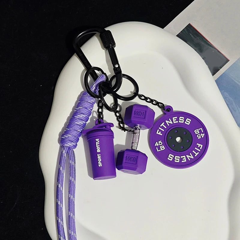 Valour Fit fitness keychain with D-shaped clip for gym bags, durable fitness accessories for secure key and item attachment.
