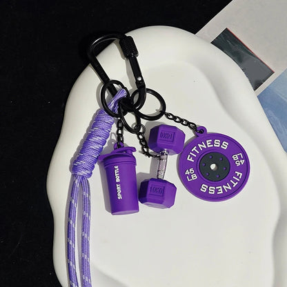 Valour Fit fitness keychain with D-shaped clip for gym bags, durable fitness accessories for secure key and item attachment.