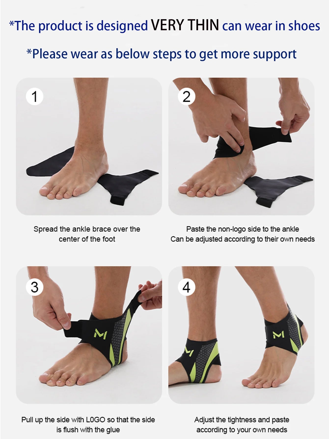 Valour Fit adjustable ankle compression support sleeve wrapped around an ankle, providing stability and support for injured or strained ankles.