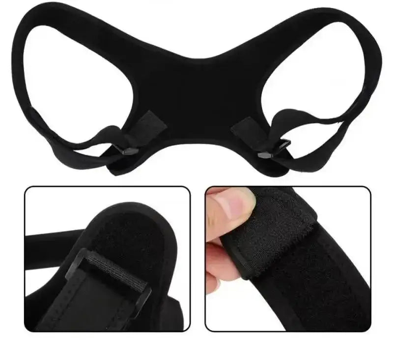 Valour Fit posture support belt designed for improved standing and sitting posture, shown in black with adjustable straps.