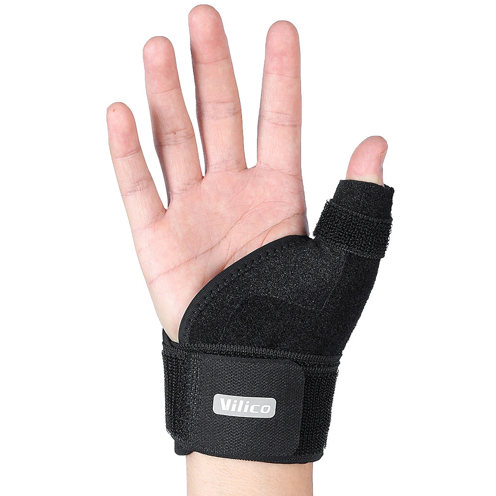Valour Fit adjustable wrist and thumb support brace for gym and daily use, shown on a person’s wrist in the image.