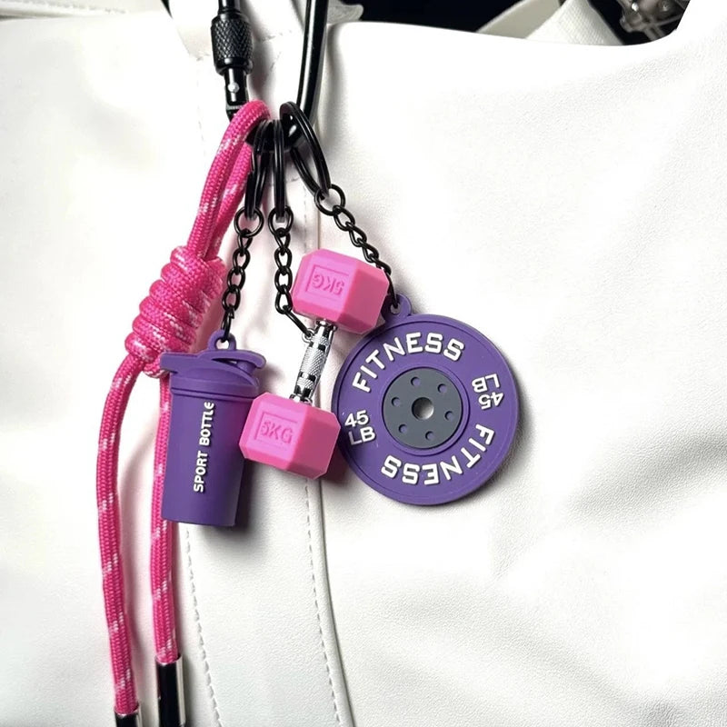 Valour Fit fitness keychain with D-shaped clip for gym bags, durable fitness accessories for workout gear.