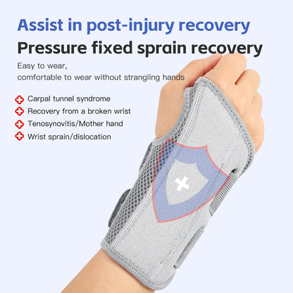 Valour Fit wrist support brace with splint for hand and wrist stabilization, shown in black with adjustable straps.