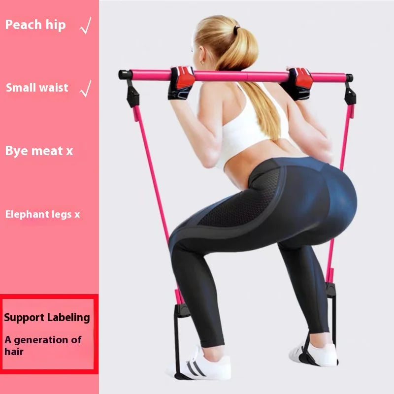 Adjustable Pilates Bar with Resistance Bands