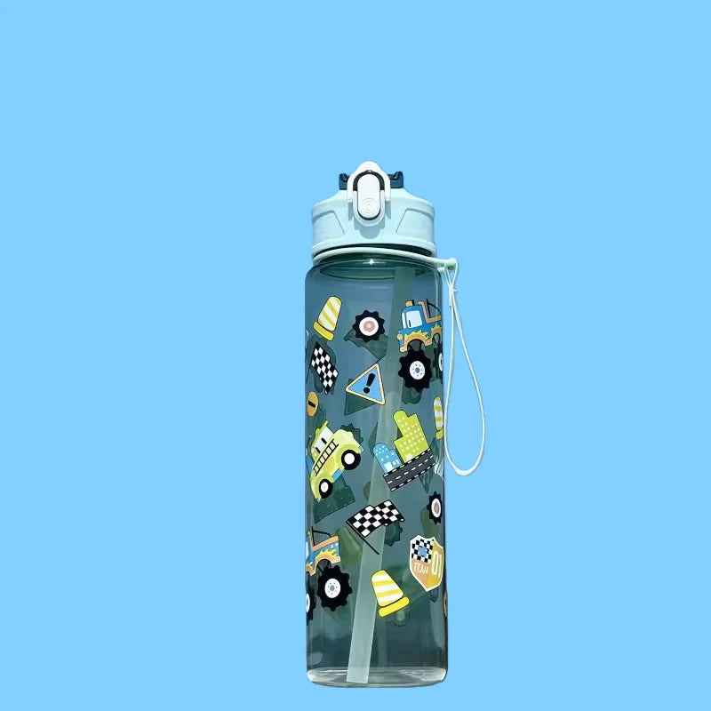 Valour Fit 800ml motivational sports water bottle with time marker, featuring a clear design and secure lid for hydration on the go.