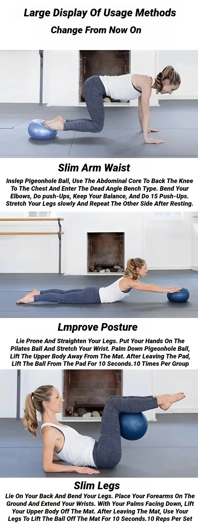 25cm Pilates & Yoga Mini Exercise Ball