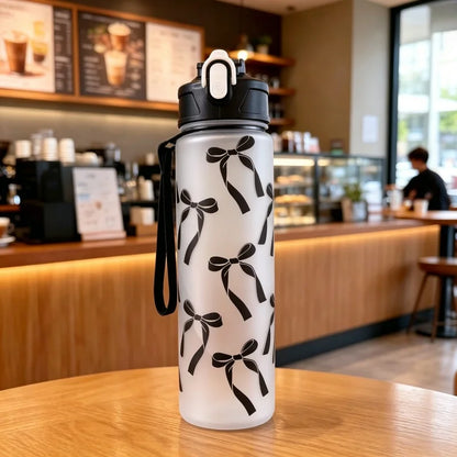 Valour Fit 800ml motivational sports water bottle with time marker and ergonomic lid on a white background
