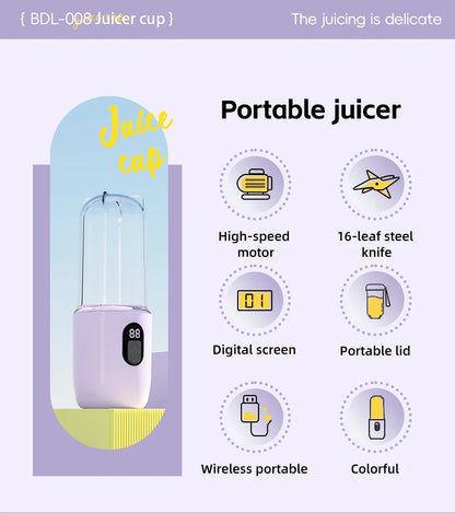 Portable USB Rechargeable Mini Blender for Smoothies & Protein Shakes