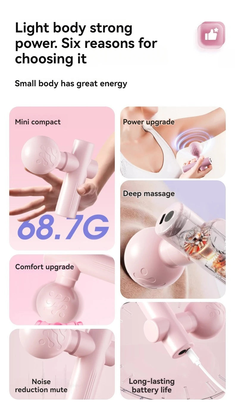 Mini USB Massage Gun for Muscle Recovery & Relaxation