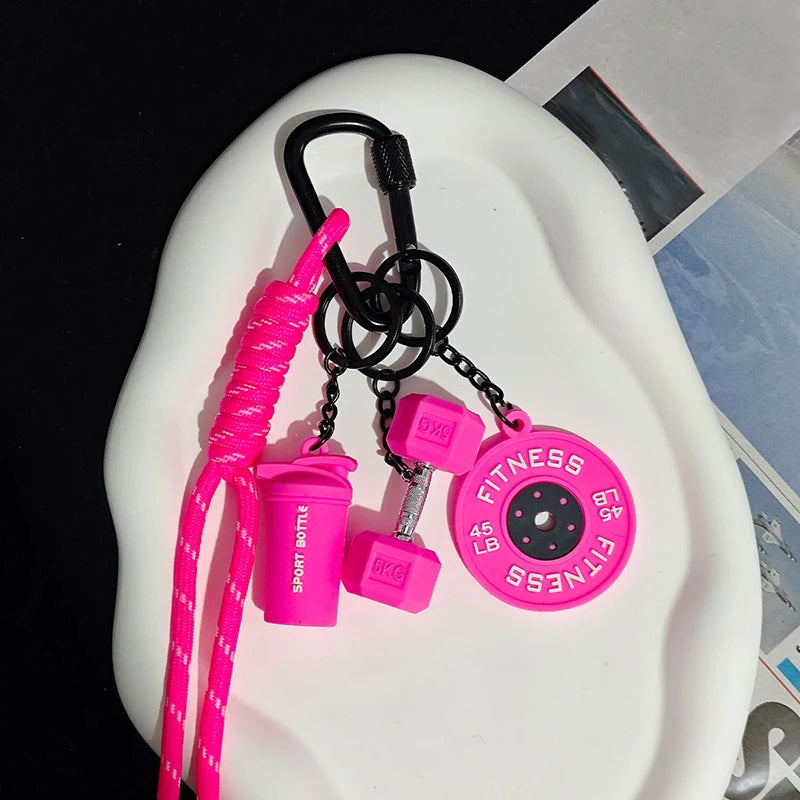 Valour Fit fitness keychain with D-shaped clip for gym bags, durable fitness accessories for secure key or item attachment