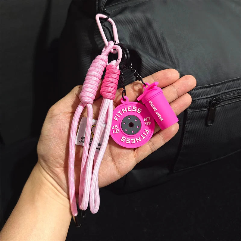 Valour Fit fitness keychain with D-shaped clip for gym bags, durable fitness accessory for secure key or item attachment.