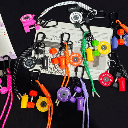 Valour Fit fitness keychain with D-shaped clip for gym bags, durable fitness accessories for secure bag attachment