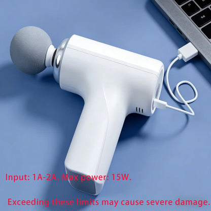 Portable Percussion Massage Gun with 4 Heads & LED Display