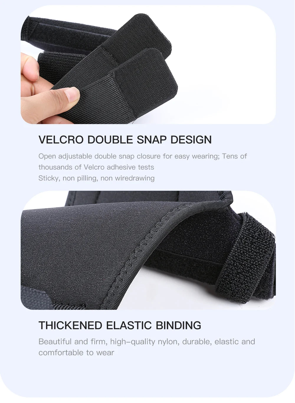 Valour Fit adjustable wrist and thumb support brace, showing a snug fit on a person's wrist for gym or daily use.