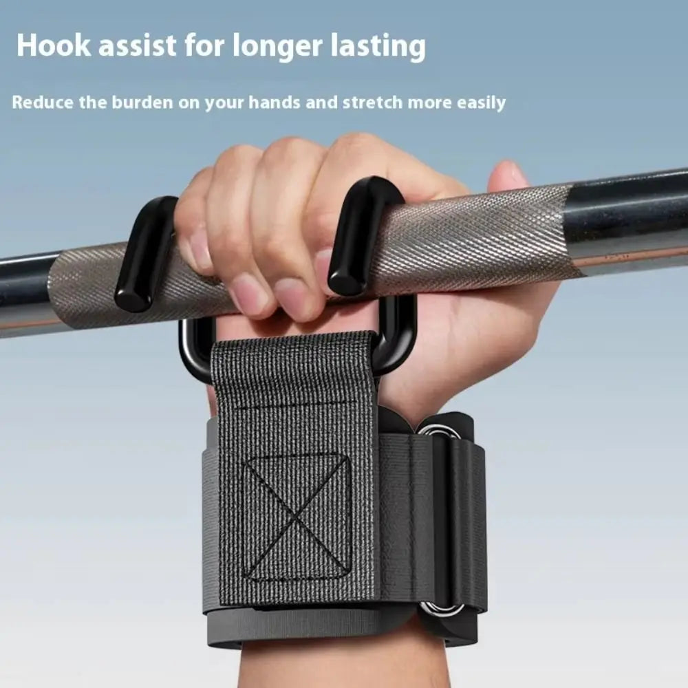 Weightlifting Hooks with Adjustable Wrist Support – 2 Piece Set