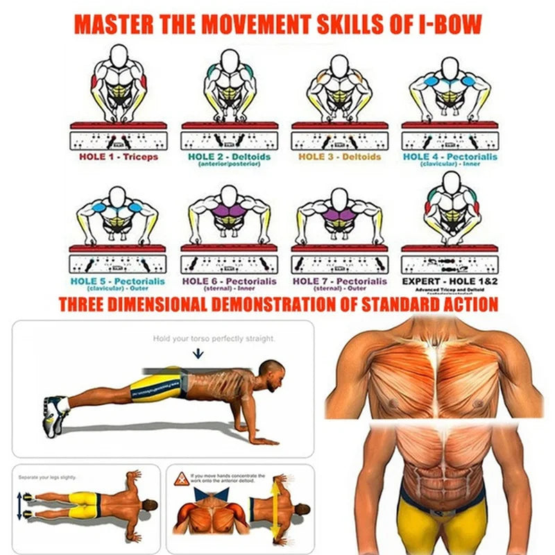 Portable Push-Up Board Set for Chest, Arms & Core Training