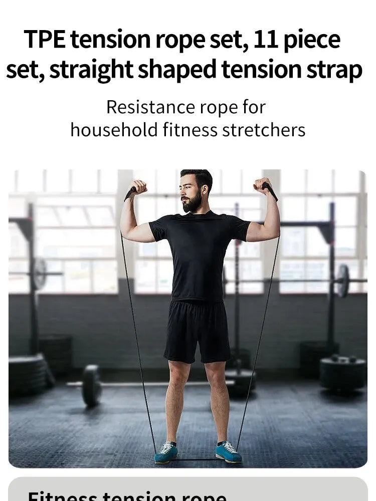 11-Piece Resistance Band Set for Home & Gym Workouts