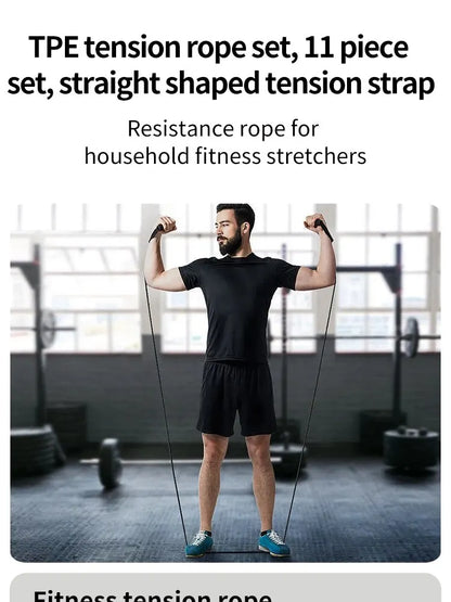 11-Piece Resistance Band Set for Home & Gym Workouts