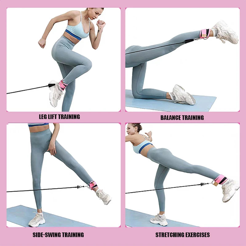 Ankle Strap Resistance Band Set for Lower-Body Training
