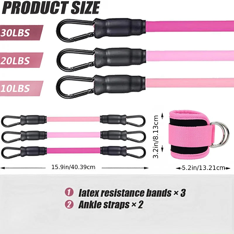 Ankle Strap Resistance Band Set for Lower-Body Training
