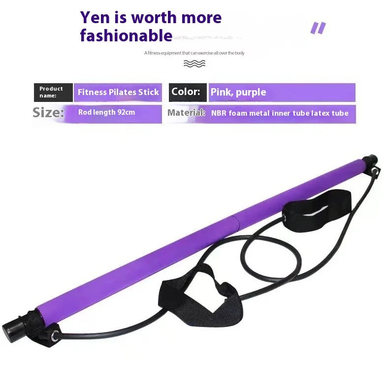 Adjustable Pilates Bar with Resistance Bands
