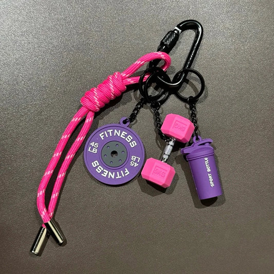 Valour Fit fitness keychain with D-shaped clip for gym bags, compact fitness accessory for easy attachment and convenience.