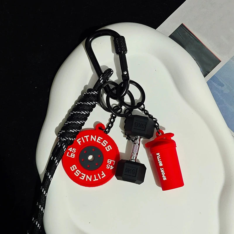 Valour Fit fitness keychain with D-shaped clip for gym bags, durable fitness accessory for secure key storage